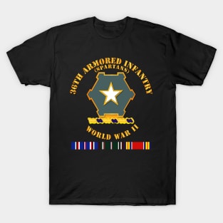 36th Armored Infantry - Spartans - WWII w EU SVC T-Shirt